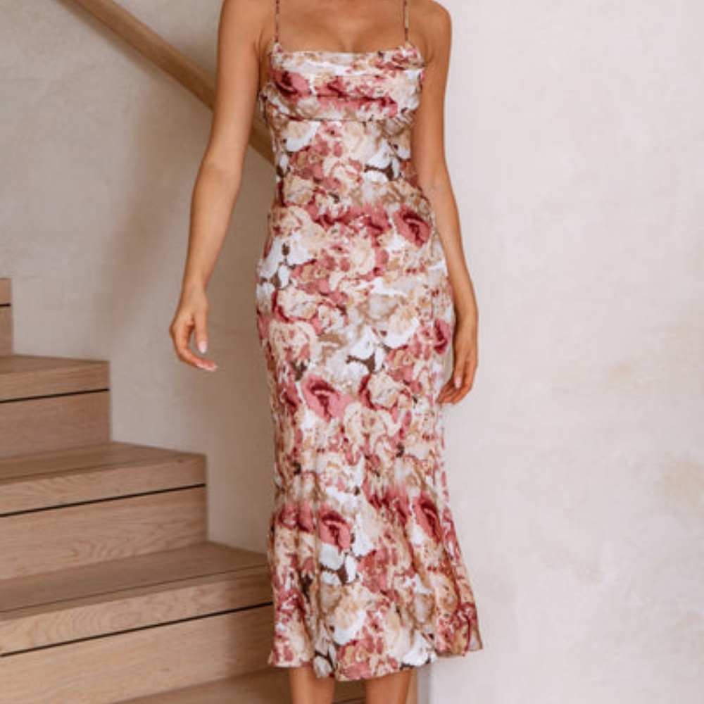 Jaus - LEILANI MIDI DRESS - ROSE (Small & Medium)